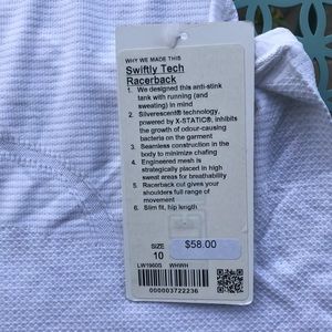 lululemon athletica Tops - Lululemon Swiftly Tech Racerback - white lululemon athletica Tops - Lululemon Swiftly Tech Racerback - white